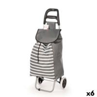 Winkelwagen Kinvara Wit Grijs 33 L 35,5 x 28 x 94 cm Strepen (6 Stuks) - thumbnail