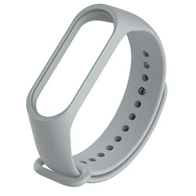 By Qubix - Compatible met Xiaomi Mi band 3/4 / 5/6 / 7 bandje OneColor - Grijs - Compatible Xiaomi bandje