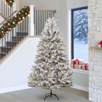 VidaXL Kunstkerstboom met 300 led groen en wit 240 cm pvc en metaal - thumbnail