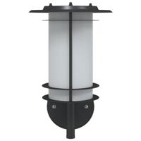 VidaXL Buitenwandlampen 2 st roestvrij staal zwart - thumbnail