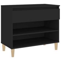 VidaXL Schoenenkast 70x36x60 cm bewerkt hout zwart - thumbnail