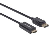 Manhattan 153201 DisplayPort-kabel DisplayPort / HDMI Adapterkabel DisplayPort-stekker, HDMI-A-stekker 1.80 m Zwart - thumbnail