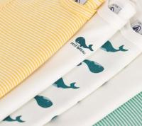 Set van 5 PETIT BATEAU rompertjes met korte mouwen wit - thumbnail