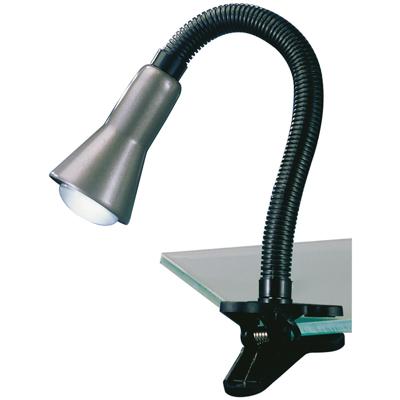 Stijlvolle LED Klemlamp E14 - Glanzend Grijs Kunststof - 18W Max