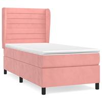 Boxspring met matras fluweel roze 90x200 cm - thumbnail