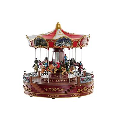 Kerstversiering DKD Home Decor LED Licht Bewegings Muzikaal Multicolour PVC Hars 30 x 30 x 30 cm
