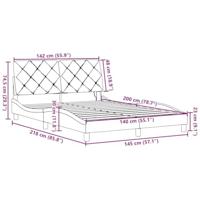 Bedframe met LED zonder matras 140x200 cm stof donkerbruin - thumbnail
