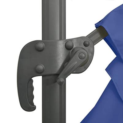 VidaXL Zweefparasol met led-verlichting 400x300 cm azuurblauw