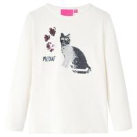 VidaXL Kindershirt met lange mouwen 128 ecru - thumbnail