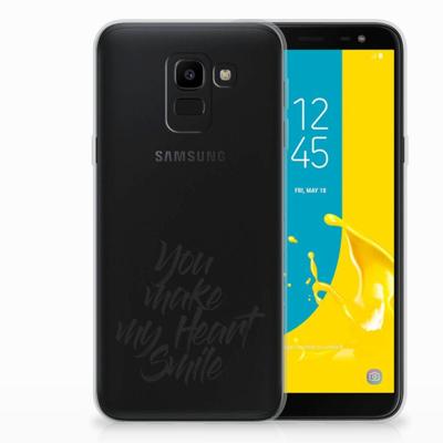 Samsung Galaxy J6 2018 | Siliconen hoesje | met naam Heart Smile Samsung Galaxy J6 2018 | Siliconen hoesje | met naam Heart Smile