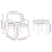 Bistroset 5 pcs Bruin 59,5 x 70,5 x 72,5 cm Polyester - thumbnail