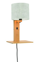 GOOD&MOJO Wandlamp 'Andes' Bamboe en Eco linnen, Met plank, kleur Beige/Naturel - thumbnail