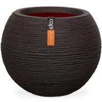 Capi bloempot nature rib bolvormig 62x48 cm zwart kblr271 - thumbnail