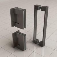 Scharnierset En Greep tbv Profielloze Nisdeur BWS Miley Gunmetal - thumbnail