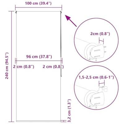VidaXL Doucherolgordijn 100x240 cm stofbreedte 96 cm