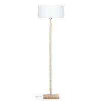 Good&Mojo Vloerlamp 'Fuji' Bamboe en Eco linnen, kleur Wit - thumbnail