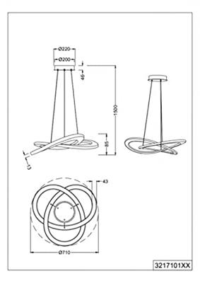 Trio Design hanglampOakland Ø 71cm nikkel - 321710107