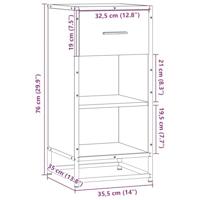 Dressoir 35,5x35x76 cm bewerkt hout en metaal gerookt eiken - thumbnail
