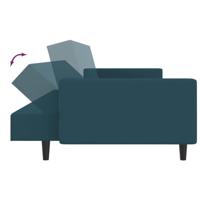 Slaapbank 2-zits fluweel blauw - thumbnail