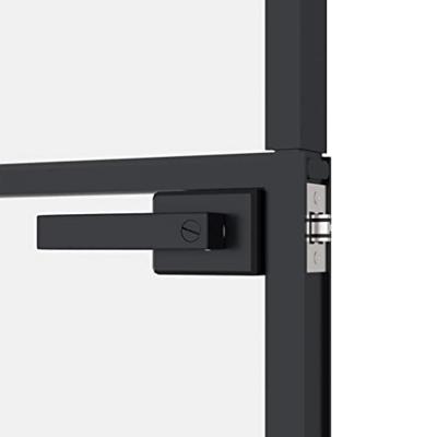 VidaXL Binnendeur 93x201,5 cm gehard glas en aluminium smal zwart