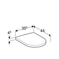 Geberit Renova Closetzitting 35,5x44 cm Wit - thumbnail