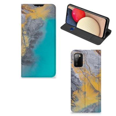 Samsung Galaxy M02s | A02s | Standcase | Marble Blue Gold