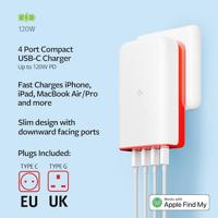 Twelve South Twelve South PlugBug 120W USB-C Wall Cha USB-oplader 120 W USB-C Wit, Rood - thumbnail
