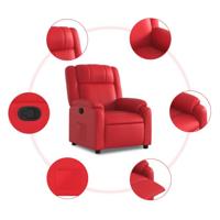 Fauteuil verstelbaar kunstleer rood - thumbnail