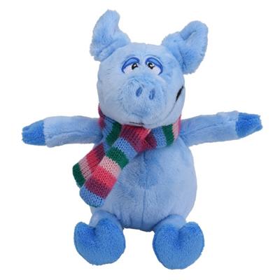 Tender Toys knuffelvarken met sjaal 19 cm blauw Tender Toys knuffelvarken met sjaal 19 cm blauw