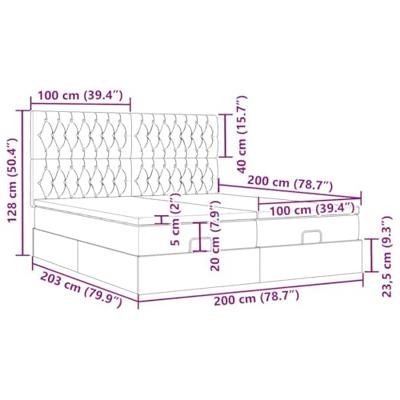 Ottoman bed met matrassen en LED's 200x200cm fluweel zwart
