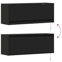 Tv-wandmeubel met LED-verlichting 100x31x35 cm zwart - thumbnail