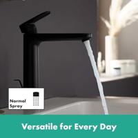 Hansgrohe Vernis wastafelkraan 169 verhoogd met afvoerplug mat zwart 71552670 - thumbnail