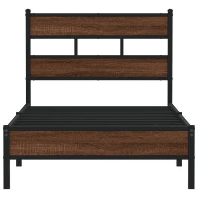 Bedframe zonder matras metaal bruin eikenkleur 180x200 cm