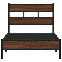 Bedframe zonder matras metaal bruin eikenkleur 180x200 cm - thumbnail
