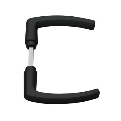 Deurkruk - 125mm - ergonomisch - zwart