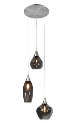 Highlight Hanglamp Cambio 3 lichts Ø 30 cm mat chroom