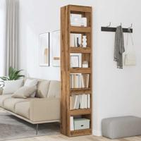 Boekenkast/kamerscherm 40x30x198 cm artisanaal eikenkleur - thumbnail