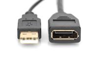 Digitus AK-330101-002-S HDMI-kabel DisplayPort / HDMI / USB Aansluitkabel DisplayPort-bus, HDMI-A-stekker, USB-A stekker 0.2 m Zwart 4K UHD, Afgeschermd - thumbnail