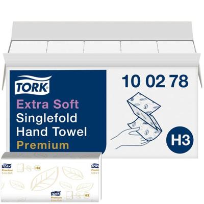 Handdoek Tork H3 Premium singlefold 2-laags 226x230mm 15x200 vel wit 100278 | 28 stuks Handdoek Tork H3 Premium singlefold 2-laags 226x230mm 15x200 vel wit 100278 | 28 stuks