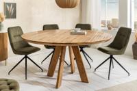 Ronde eettafel ART WOOD 140cm bruin massief mangohout - 45758 - thumbnail