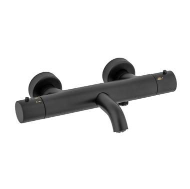 Plieger Napoli badkraan thermostatisch met omstel met koppelingen cool body mat zwart CI31306NE Plieger Napoli badkraan thermostatisch met omstel met koppelingen cool body mat zwart CI31306NE