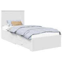 Bedframe met hoofdeinde met lade Wit 90 x 190 cm Bewerkt hout - thumbnail