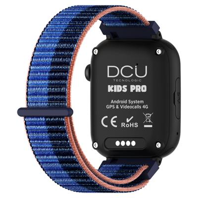 DCU TECNOLOGIC Smartwatch voor kinderen met Android-systeem, WhatsApp, GPS-positionering, videogesprekken, SOS-knop, kinderbeveiliging, kleur: blauw