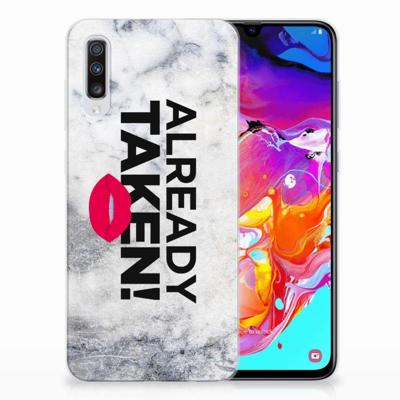 Samsung Galaxy A70 | Siliconen hoesje | met naam Already Taken White Samsung Galaxy A70 | Siliconen hoesje | met naam Already Taken White