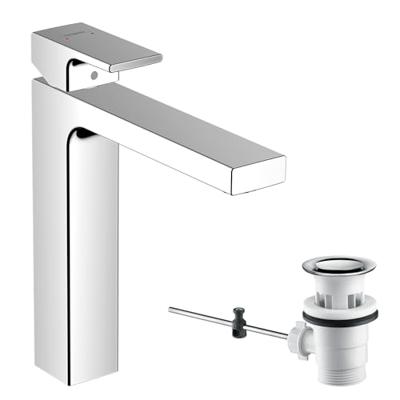 Wastafelmengkraan HansGrohe Vernis Shape Eengreeps 230 Zinc Met Trekwaste Chroom Wastafelmengkraan HansGrohe Vernis Shape Eengreeps 230 Zinc Met Trekwaste Chroom