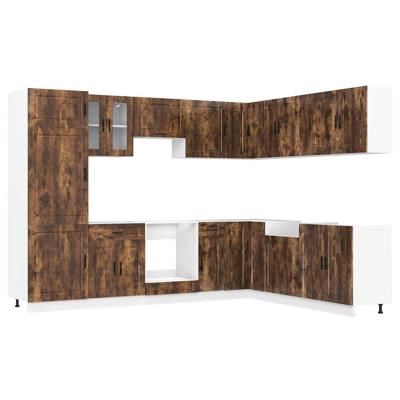 14-delige Keukenkastenset Porto bewerkt hout gerookt eiken