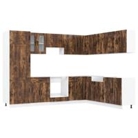 14-delige Keukenkastenset Porto bewerkt hout gerookt eiken - thumbnail