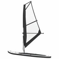 VidaXL Stand up paddleboard opblaasbaar met zeilset zwart en wit - thumbnail