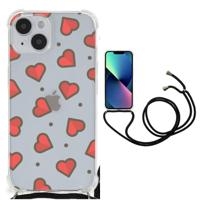 iPhone 14 Doorzichtige Silicone Hoesje Hearts - thumbnail