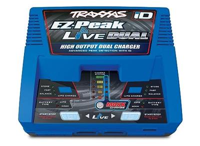 Traxxas EZ-Peak Live Dual Modelbouwoplader 26 A Li-poly, NiMH Minus-delta-U-uitschakeling, Batterijherkenning, Temperatuurbewaking